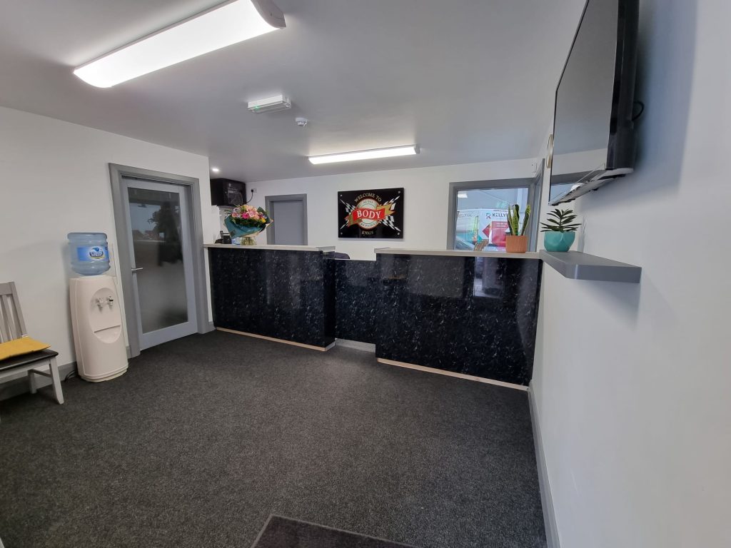 Interior of Ennis Body Repairs reception.